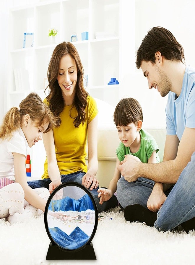 Heylark لوحة رملية ثلاثية الأبعاد متحركة من هيلارك، صورة رملية متحركة على زجاج دائري، منظر رملي ثلاثي الأبعاد لأعماق البحار في عرض متحرك، إطار رملي متدفق لسطح المكتب، المنزل، المكتب، ديكور العمل (متعدد الألوان - 7 بوصة) - Image 4